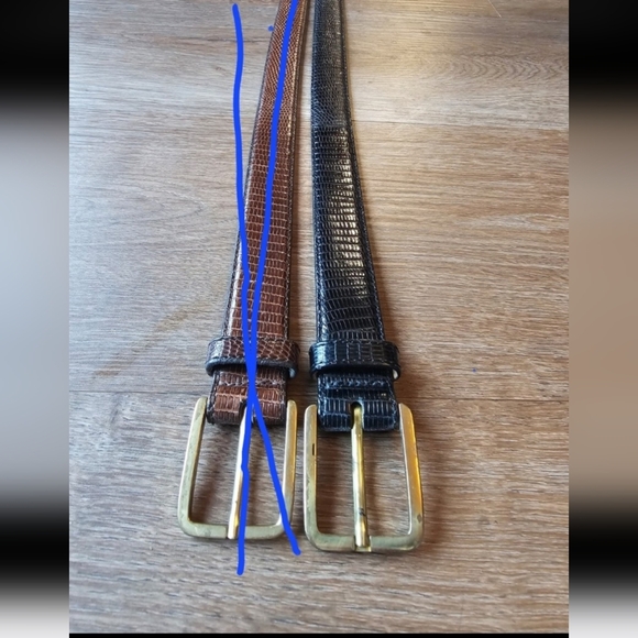 ONE Trafalgar Burnished Java Lizard Skin Belt Size 32 Made in USA - Picture 1 of 9